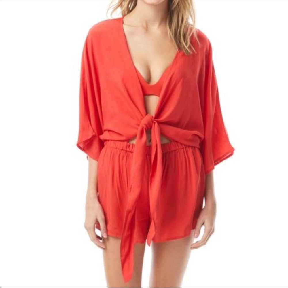 Vince Camuto Swim Poppy Convertible Swim Cover Romper Size Medium